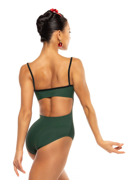 Helena Velvet Camisole Strap Leotard - Elevé