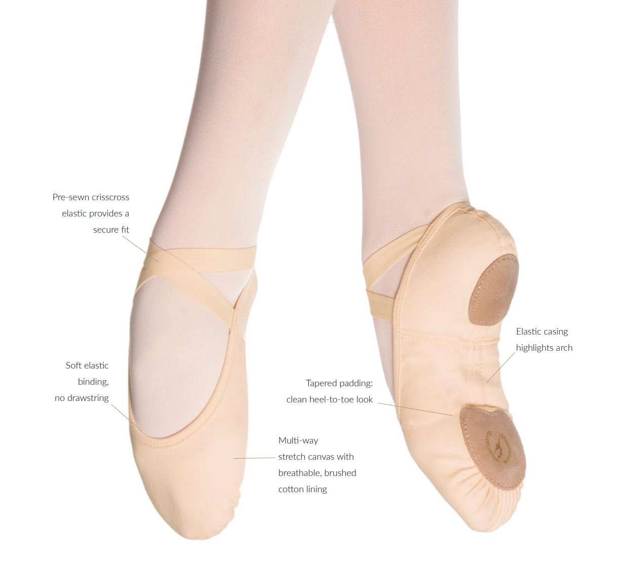 Eurotard Adult Assemblé Split Sole Canvas Ballet Shoes